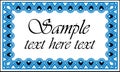 Blue and white frame for text
