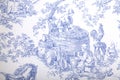 Blue and white french baroque pattern wallpaper Royalty Free Stock Photo