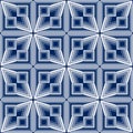 Blue white geometric seamless pattern. Complicated texture background. Interlaced illusion stars ornament. Patchwork square blocks Royalty Free Stock Photo