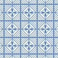 Blue and white geometric shapes and seamless pattern design. Royalty Free Stock Photo