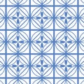 Blue and white geometric shapes and seamless pattern design. Royalty Free Stock Photo