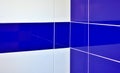 Blue and white gloss tiles background