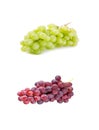 Blue and white grapes bunch isolated on white background Royalty Free Stock Photo