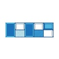 Blue and white graphic blocks architectural layout Royalty Free Stock Photo