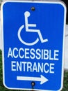 Blue and White Handicap Accessible Sign Royalty Free Stock Photo