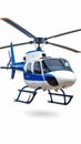 Blue and White Helicopter in Flight Royalty Free Stock Photo