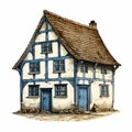 Medieval Fantasy House Drawing With Highly Realistic Details Royalty Free Stock Photo