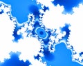 Blue White Hypnotic Fractal, Abstract Flowery Spiral Shapes, Background