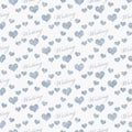 Blue and White I Love Writing Tile Pattern Repeat Background