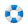 Blue and white inflatable life ring isolated transparent background Royalty Free Stock Photo