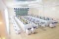 Blue and white interior of the restaurant Royalty Free Stock Photo