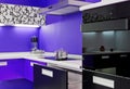 Blue white kitchen modern interior Royalty Free Stock Photo
