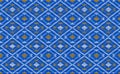 Blue and White Knitted Pattern Vector, Embroidery Decorative Background, Fashion Antique seamless