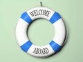 Blue and white life buoy