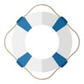 Blue and White Lifebuoy Flat Icon on White Royalty Free Stock Photo