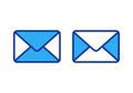 Blue White Mail Envelope Icon Representing Message and Contact Communication in Modern Digital Layout Royalty Free Stock Photo