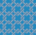 Blue and white Marine rope knot square geometric shape seamless pattern. Illustration nautical vibes,Design for fashion , fabric, Royalty Free Stock Photo