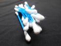 Blue and white medical steril cotton swabs