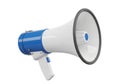 Blue and white megaphone isolated on transparent background Royalty Free Stock Photo