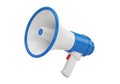Blue and white megaphone isolated on transparent background Royalty Free Stock Photo