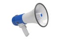 Blue and white megaphone isolated on transparent background Royalty Free Stock Photo