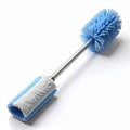 Blue and White Microfiber Duster on a White Background with Silver Handle Royalty Free Stock Photo