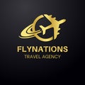 Modern Plane Illustration Travel Agency Logo