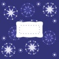 Blue white monochromatic background with stars and label Royalty Free Stock Photo
