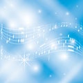 Blue and white musical background - vector