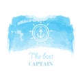 Blue white nautical emblem