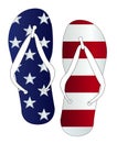 Stars And Stripes Flip Flop Shoes