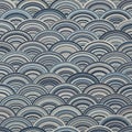 Blue and White Overlapping Semicircles Pattern, Abstract Geometric Design Royalty Free Stock Photo