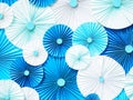 Blue and white paper as flower shape pattern