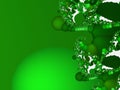 Green white swirls, thorn flower fractal fantasy shapes contrasts lights, sparkling petals, fractal, abstract background Royalty Free Stock Photo