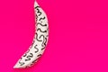 white pink colored banana peels on pink, purple background, inclusion concept art