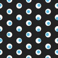 Blue And White Polka Dot Abstract Seamless Pattern On A Dark Background