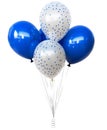 Blue and White Polka Dot Balloons Bunch Isolated Royalty Free Stock Photo