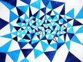 Blue white polygon abstract watercolor painting background illustration