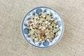 The blue and white porcelain plate with all kinds of grain