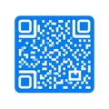Blue and White QR Code with Rounded Corners on a White Background QR code barcode Royalty Free Stock Photo