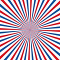 Blue white and red stripes sunburst. Vector background. Royalty Free Stock Photo