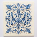 Blue And White Relief Sculpture: Ornate Frame Design Inspired By William Morris