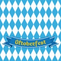 Blue and white rhombus repetitive background. Germany beer festival. Royalty Free Stock Photo