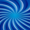 Blue and white rotating hypnosis spiral. Optical illusion. Hypnotic psychedelic vector illustration. Twirl abstract background. Royalty Free Stock Photo