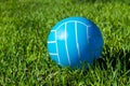 Blue and white rubber volley ball Royalty Free Stock Photo