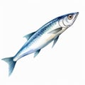 Blue And White Sardine Fish Underwater Drawing Clipart