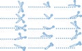 Blue White Scissors for cuttifng illustration set