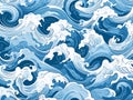 Blue And White Sea Wave Pattern With Swirls Of White Royalty Free Stock Photo