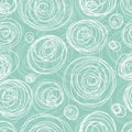 Blue and white seamless pattern in doodle style. Swirls, ringlets, circles illustration