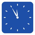 Blue, white sign - last minute clock icon Royalty Free Stock Photo